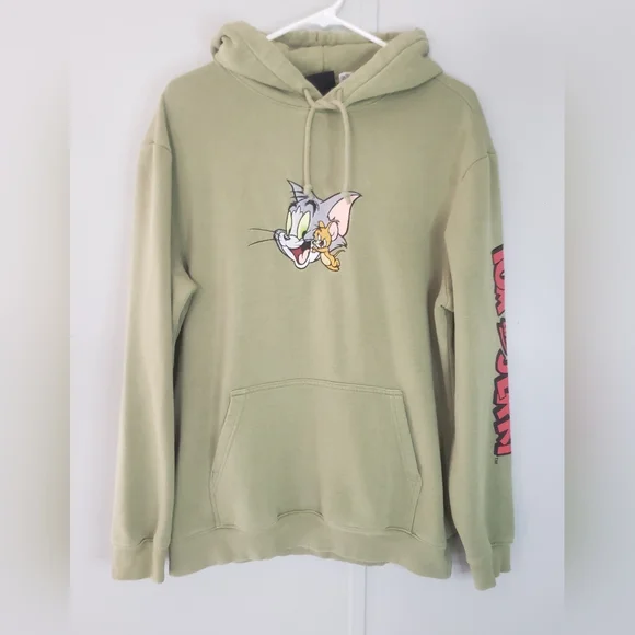Men's H&M Green Tom and Jerry Embroidered Hoodie